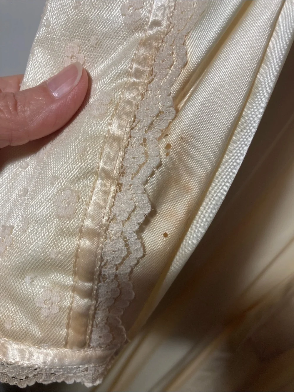 Gunne Sax 1970’s Satin Corset Maxi Dress Lace Beads Size 7 (Size XSmall) AS IS - Picture 16 of 16